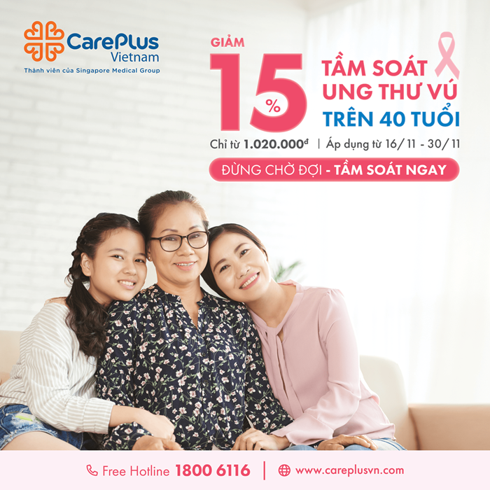 Ưu đãi 15% Dịch vụ tầm soát Ung thư vú trên 40 tuổi