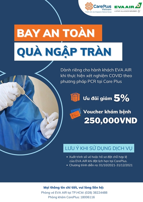 Bay an toàn cùng EVA AIR và CAREPLUS