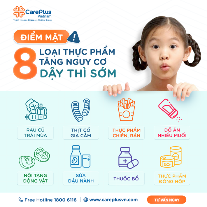 ĐIỂM MẶT 8 LOẠI THỰC PHẨM TĂNG NGUY CƠ DẬY THÌ SỚM Ở TRẺ