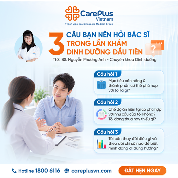 3 CÂU BẠN NÊN HỎI BÁC SĨ TRONG BUỔI KHÁM DINH DƯỠNG ĐẦU TIÊN 