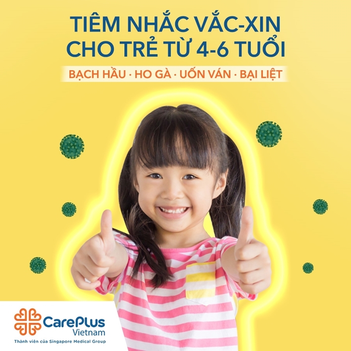 Trẻ 4-6 tuổi cần được tiêm nhắc vắc-xin Bạch hầu - Ho gà - Uốn ván - Bại liệt 