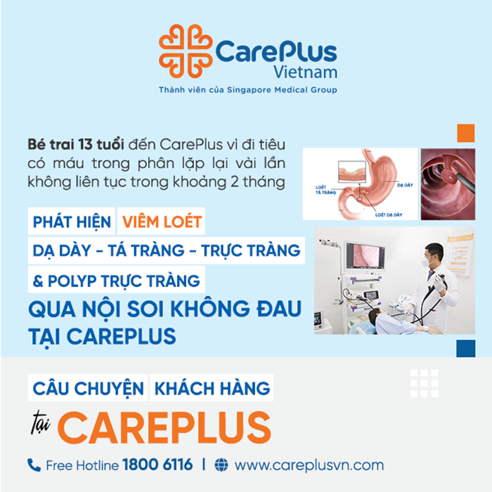 PHÁT HIỆN NGUYÊN NHÂN GÂY RA ĐI TIÊU RA MÁU Ở TRẺ QUA PHƯƠNG PHÁP NỘI SOI TẠI CAREPLUS 