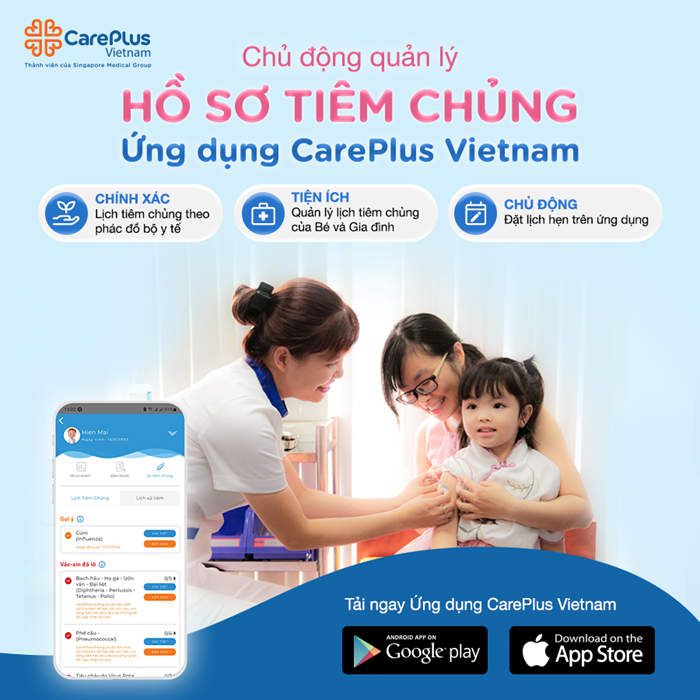 Actively manage the Vaccination Profile on CarePlus Vietnam app