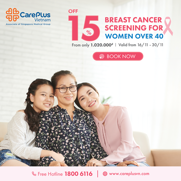 15% OFF ON BREAST CANCER SCREENING SERVICES FOR WOMEN OVER 40 