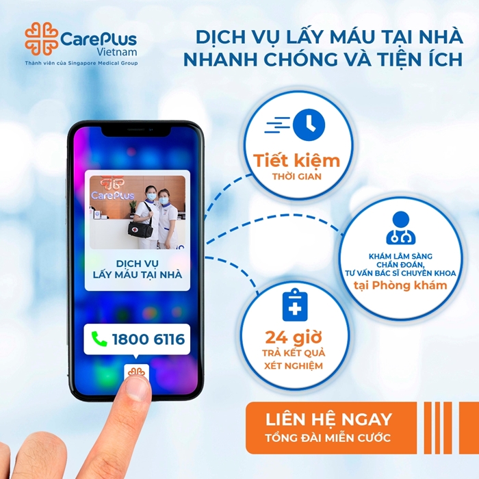 CarePlus chính thức triển khai dịch vụ lấy máu xét nghiệm tại nhà 