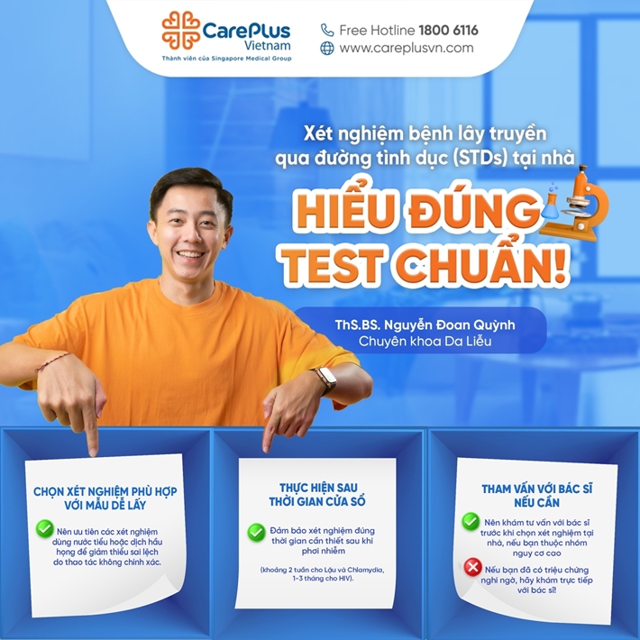 HIỂU ĐÚNG - TEST CHUẨN CÙNG “XÉT NGHIỆM BỆNH LÂY TRUYỀN QUA ĐƯỜNG TÌNH DỤC (STDs) LẤY MẪU TẠI NHÀ”