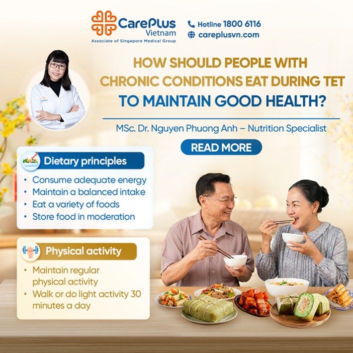 HOW SHOULD PEOPLE WITH CHRONIC CONDITIONS EAT DURING TET TO MAINTAIN GOOD HEALTH? 