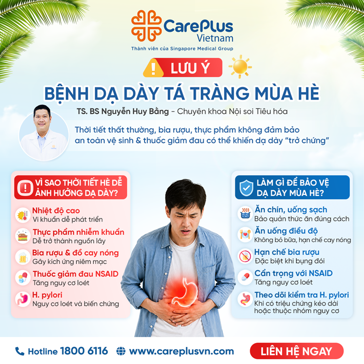 BE AWARE OF STOMACH AND DUODENAL CONDITIONS DURING SUMMER