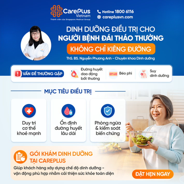 DINH DƯỠNG ĐIỀU TRỊ CHO NGƯỜI BỆNH ĐÁI THÁO ĐƯỜNG: KHÔNG CHỈ KIÊNG ĐƯỜNG 