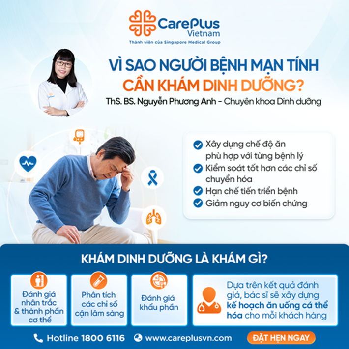 VÌ SAO NGƯỜI BỆNH MẠN TÍNH CẦN KHÁM DINH DƯỠNG? 