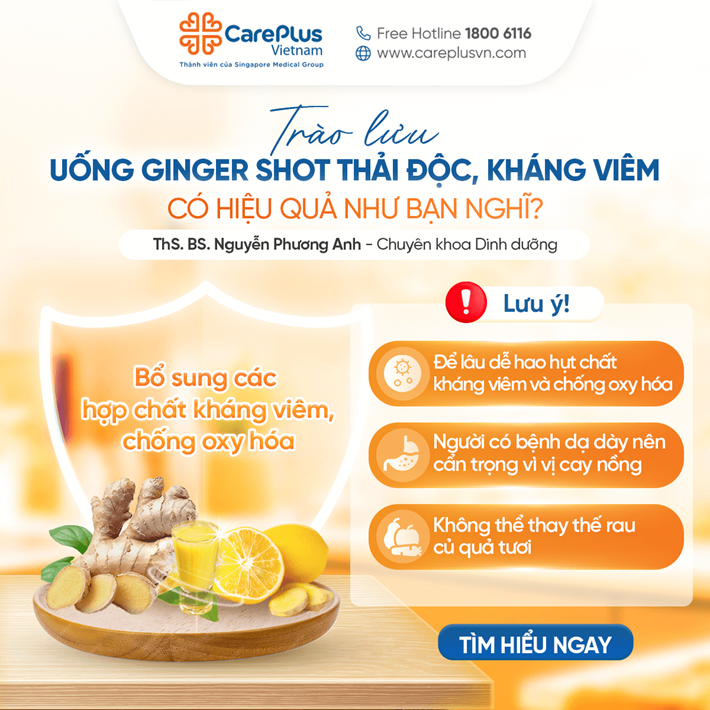 TRÀO LƯU UỐNG GINGER SHOT THẢI ĐỘC, KHÁNG VIÊM CÓ HIỆU QUẢ NHƯ BẠN NGHĨ? 