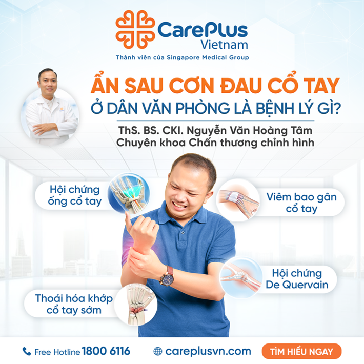 ẨN SAU CƠN ĐAU CỔ TAY Ở DÂN VĂN PHÒNG LÀ BỆNH LÝ GÌ? 