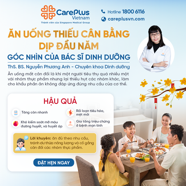 ĂN UỐNG THIẾU CÂN BẰNG DỊP ĐẦU NĂM – GÓC NHÌN CỦA BÁC SĨ DINH DƯỠNG 