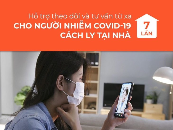 Gói dịch vụ 7 lần hỗ trợ theo dõi và tư vấn từ xa cho người nhiễm COVID-19 cách ly tại nhà