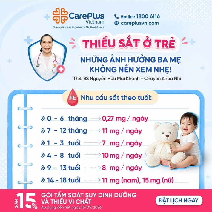 BỔ SUNG SẮT Ở TRẺ EM – ĐỪNG ĐỂ THIẾU SẮT ẢNH HƯỞNG ĐẾN SỰ PHÁT TRIỂN CỦA BÉ 
