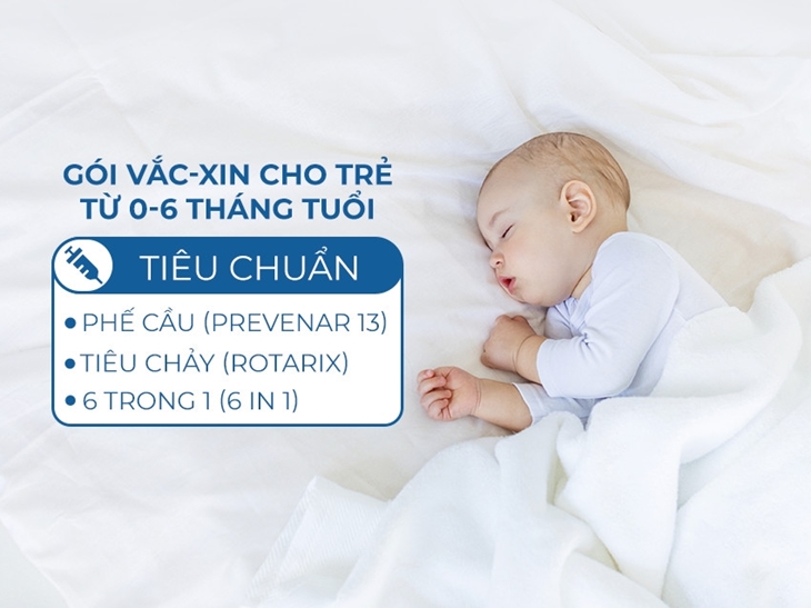 Gói vắc-xin tiêu chuẩn (Prevenar - Rotarix - 6in1)