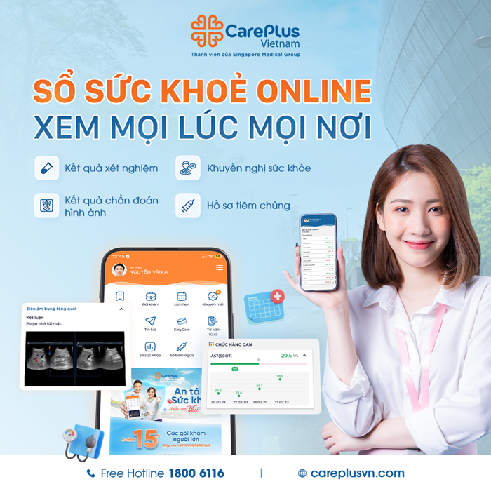 SỔ SỨC KHỎE ONLINE TRÊN ỨNG DỤNG CAREPLUS VIỆT NAM - XEM MỌI LÚC MỌI NƠI 