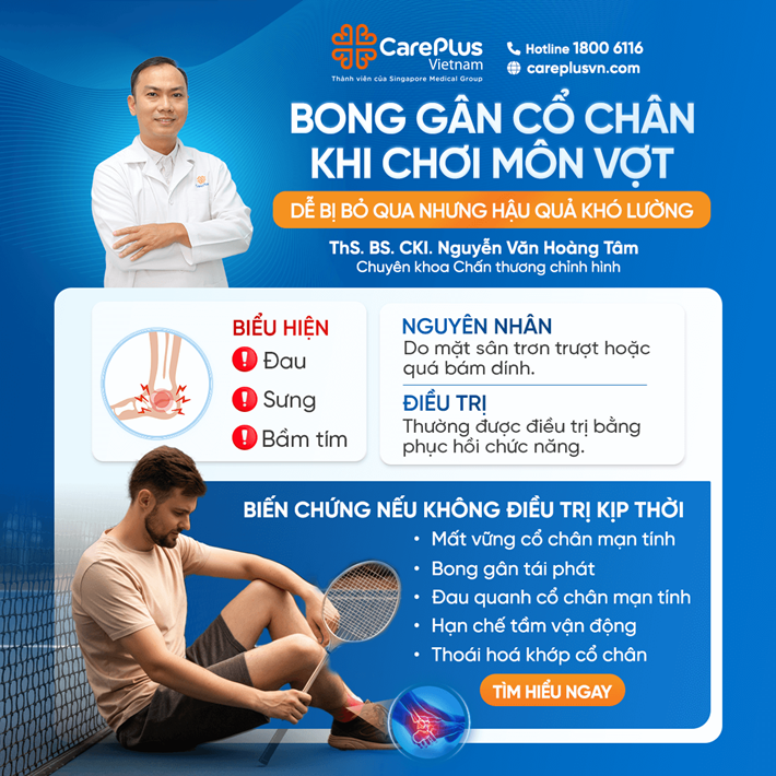 BONG GÂN CỔ CHÂN KHI CHƠI MÔN VỢT - DỄ BỊ BỎ QUA NHƯNG HẬU QUẢ KHÓ LƯỜNG 