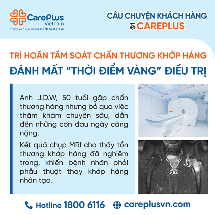 TRÌ HOÃN TẦM SOÁT CHẤN THƯƠNG KHỚP HÁNG ĐÁNH MẤT “THỜI ĐIỂM VÀNG” ĐIỀU TRỊ 