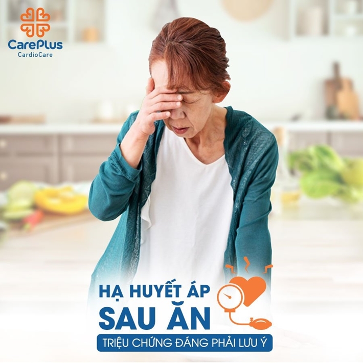 Hạ huyết áp sau ăn - triệu chứng chóng mặt dễ nhầm với đột quỵ ở người mắc bệnh tim mạch